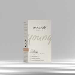 Matinį efektą suteikiantis veido serumas probleminei odai Mokosh Young „Smart drops“ 30 ml