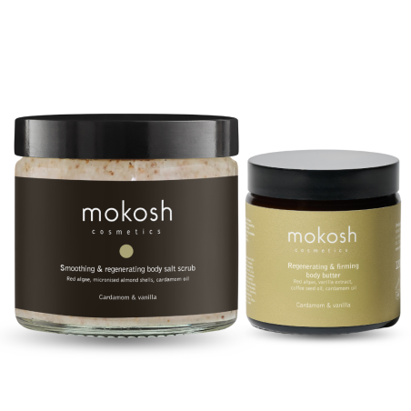 Rinkinys „Cardamom & vanilla“ kūno šveitiklis + stangrinamasis kūno sviestas
